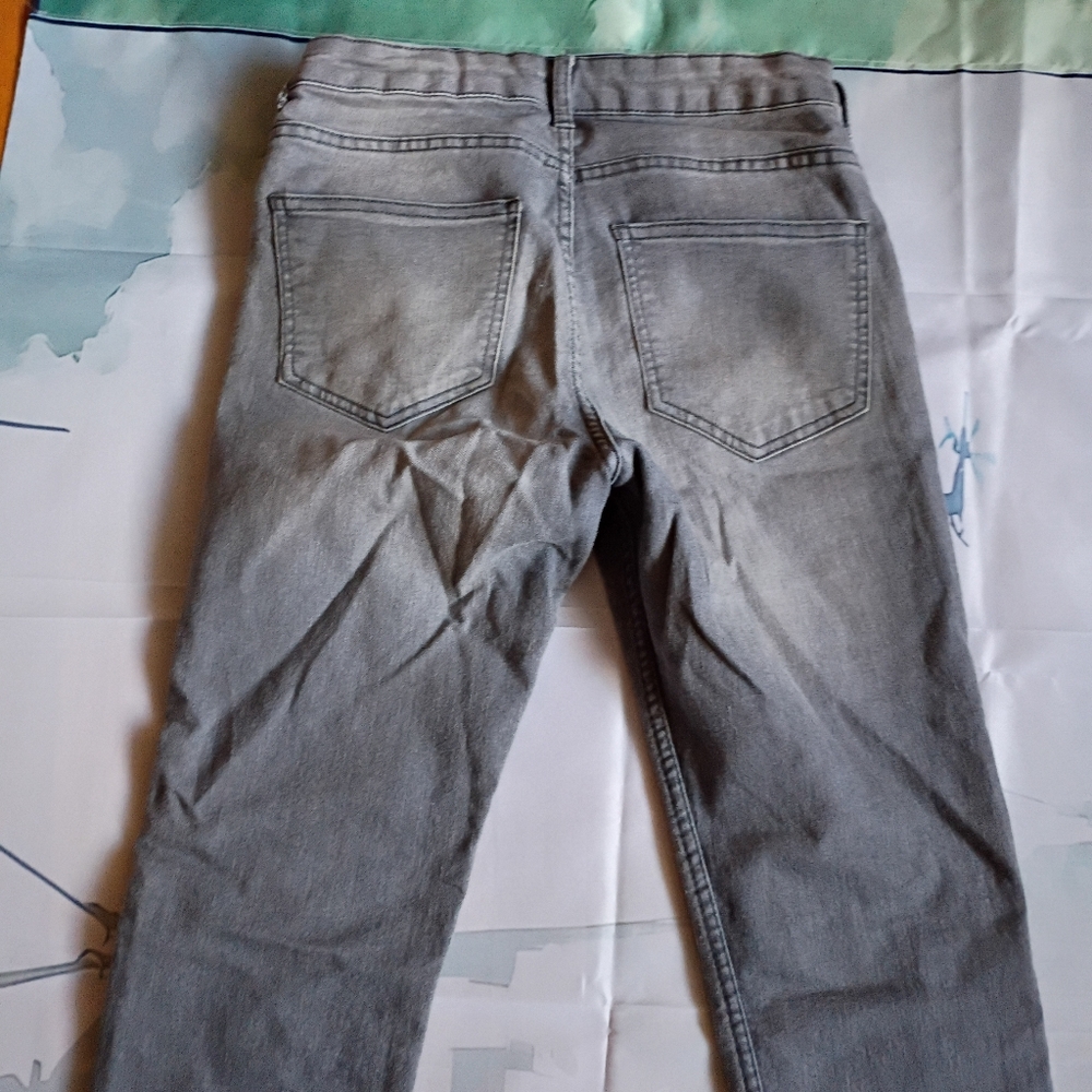 H&M High-Rise Skinny Gray Denim Jeans 5-Pocket Button Zip Solid Light Wash 6 - Picture 10 of 11